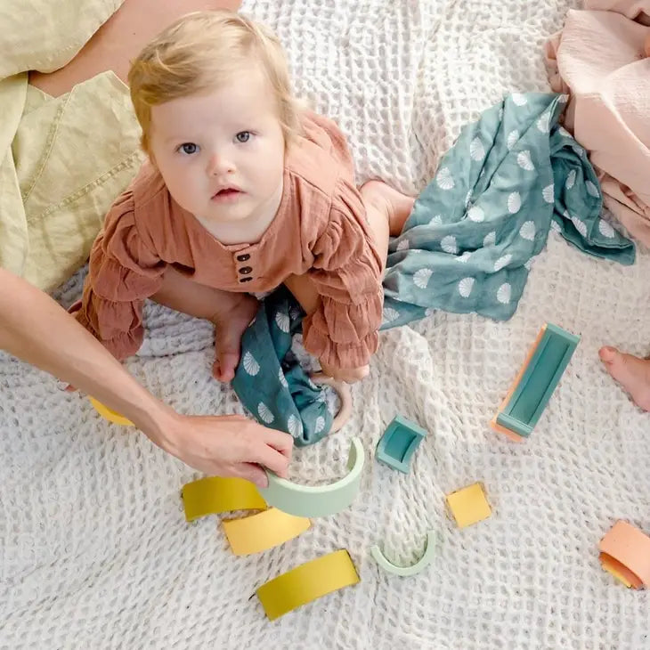 MUSLIN SECURITY BLANKET - OCEAN SHELL PRINT