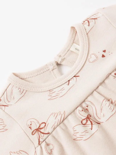 Tiered Jersey Dress Swans