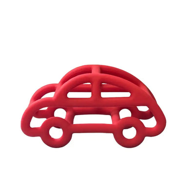 3D Silicone Car Teether in Red