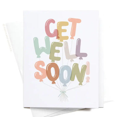 Get Well Soon Balloons Greeting Card