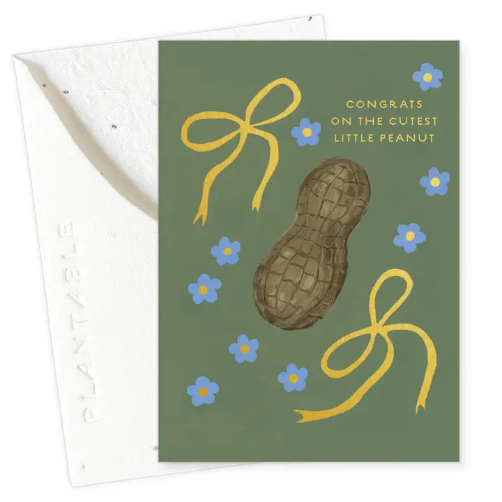 Plantable Card - Little Peanut Sprout - Baby Mini Greet 2.5 X 3.5