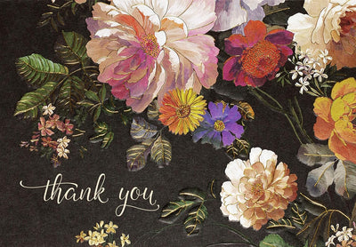 MIDNIGHT FLORAL THANK YOU NOTES