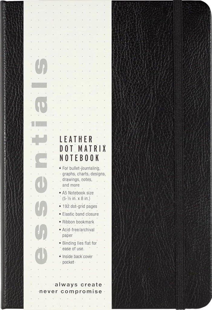 ESSENTIALS LEATHER DOT MATRIX NOTEBOOK - LARGE A5 SIZE