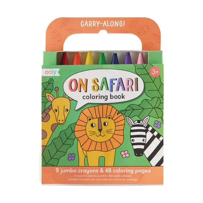 CARRY ALONG CRAYON & COLORING BOOK KIT-ON SAFARI (SET OF 10)