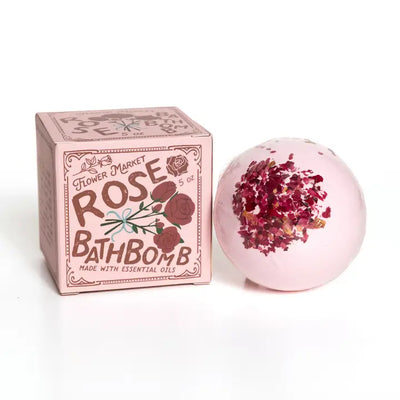 Rose Bath Bomb - with Box Aromatherapy 5 oz