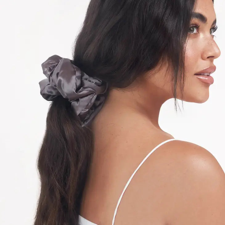 Satin Sleep Pillow Scrunchies - Blush/Charcoal