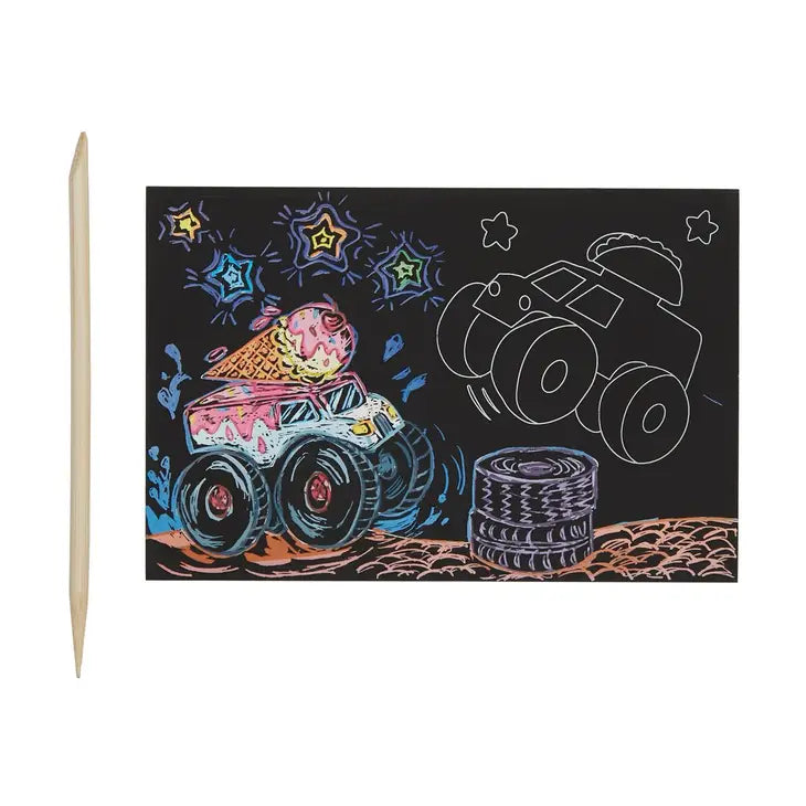 MINI SCRATCH & SCRIBBLE ART KIT: MONSTER TRUCK
