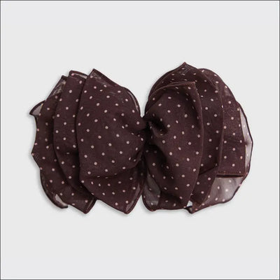 RECYCLED CHIFFON POLKA DOT BOW BARRETTE