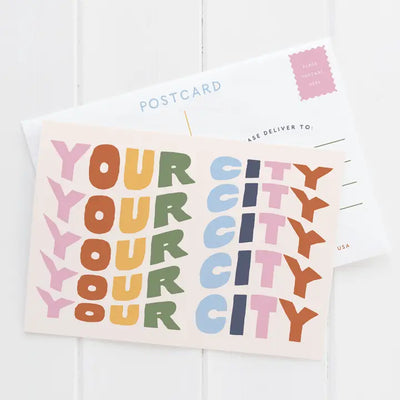 Spokane Wavy Lettering Postcard