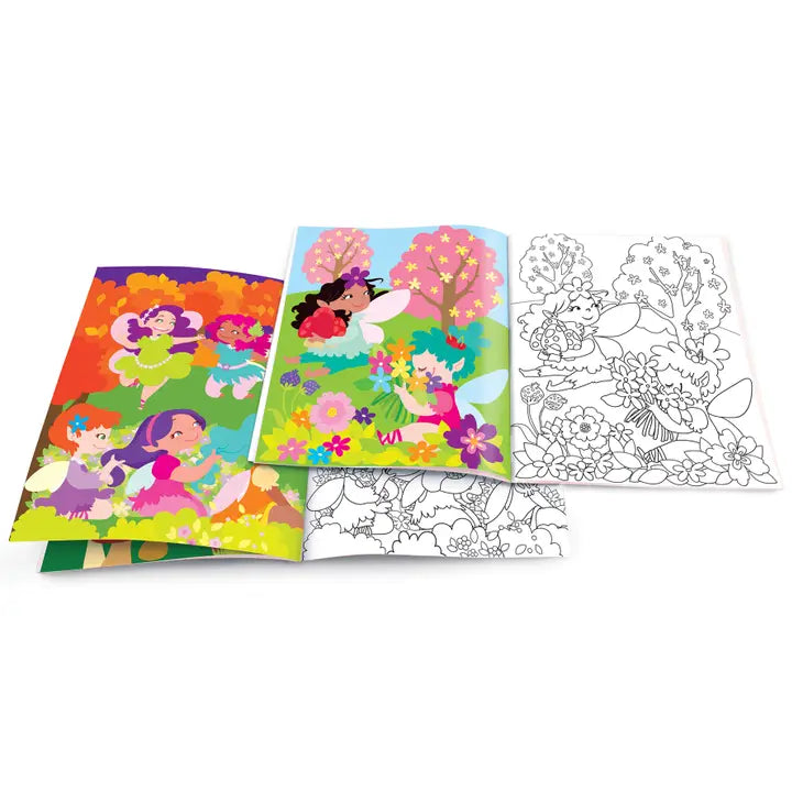 DRY ERASE COLORING BOOK - FAIRY GARDEN