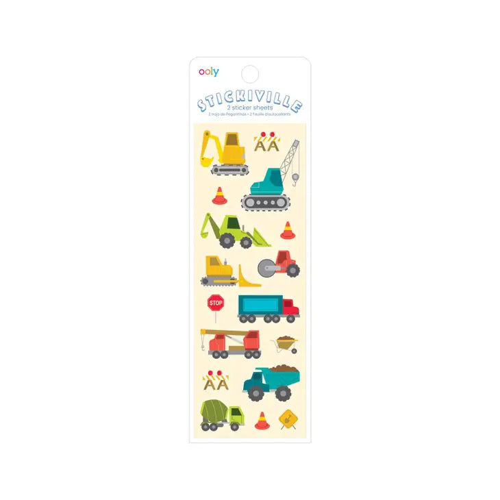 STICIKIVILLE STICKERS: CONSTRUCTION VEHICLES - SKINNY