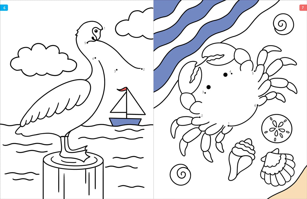 ANIMALS DOT-TO-DOT COLORING BOOK
