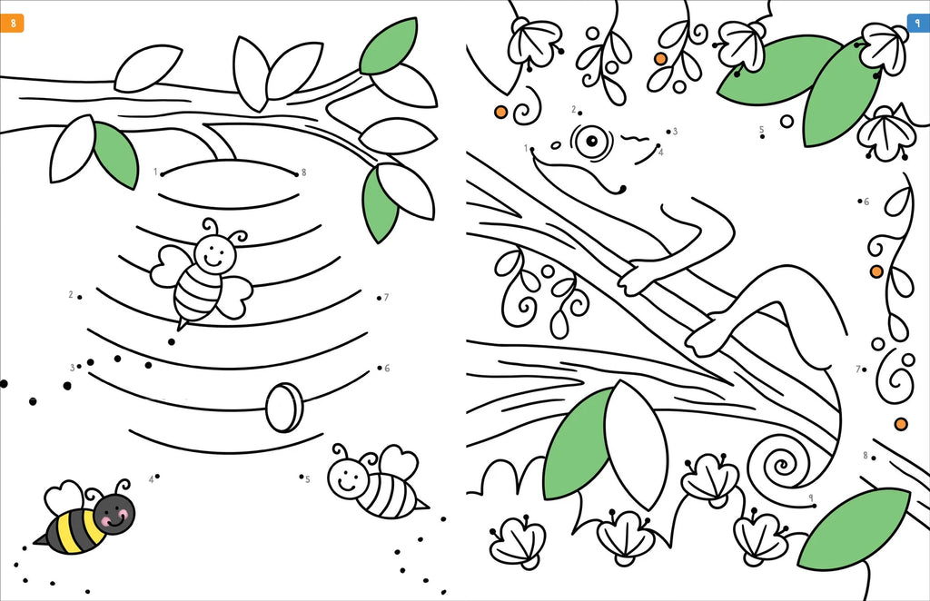 ANIMALS DOT-TO-DOT COLORING BOOK