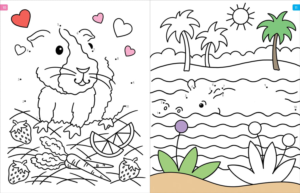 ANIMALS DOT-TO-DOT COLORING BOOK