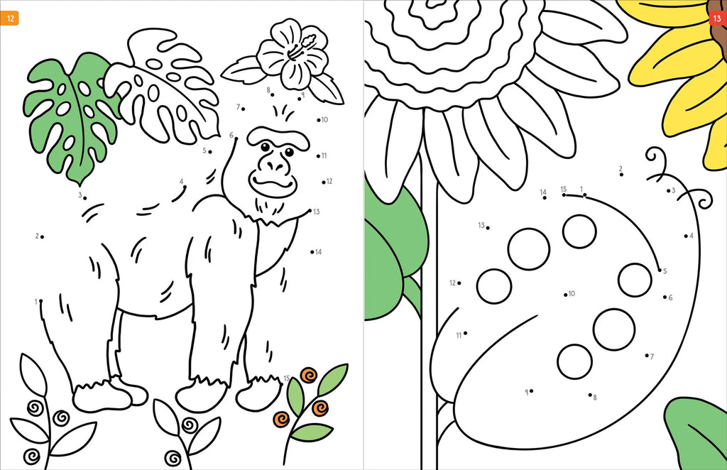 ANIMALS DOT-TO-DOT COLORING BOOK