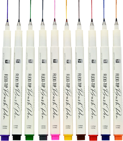 FLEXI-TIP BRUSH PENS (SET OF 10)