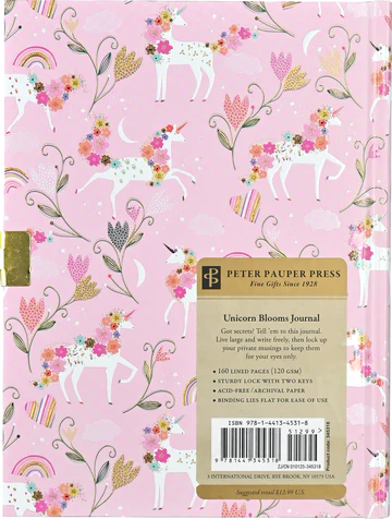 Unicorn Blooms Locking Journal