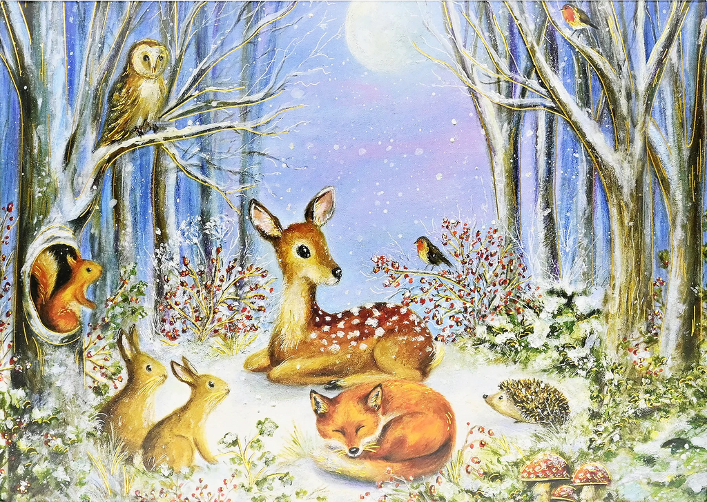 Peaceful Forest Friends Deluxe Boxed Holiday Cards