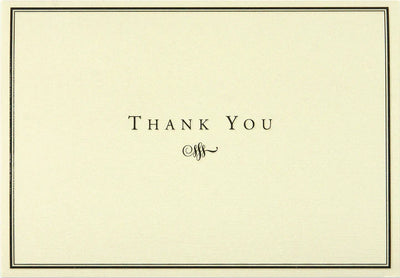 BLACK AND CREAM THANK YOU CARDS