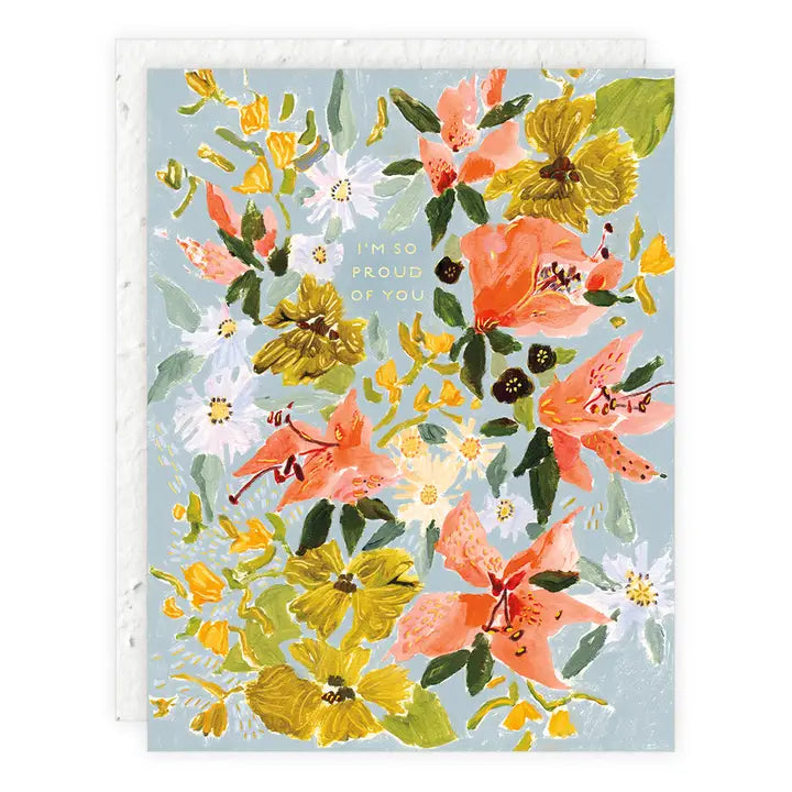 Plantable Card - Bouquet in Blue - Congratulations Card