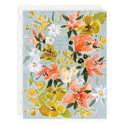 Plantable Card - Bouquet in Blue - Congratulations Card
