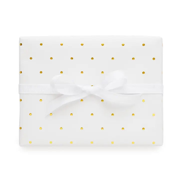 GOLD SWISS DOT - GIFT WRAP ROLL