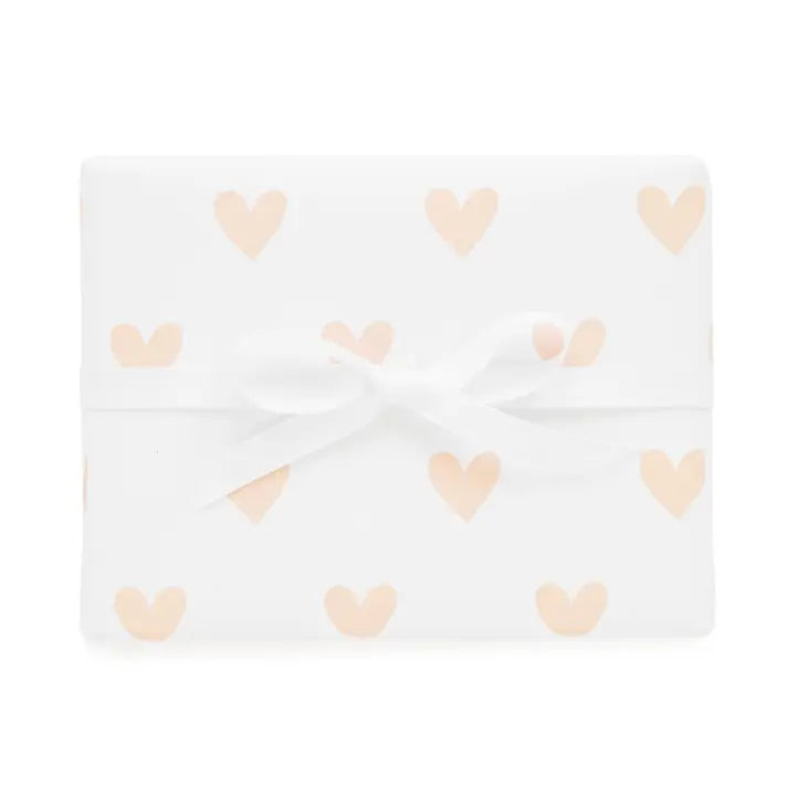 Gift Wrap Roll, Pale Pink Heart