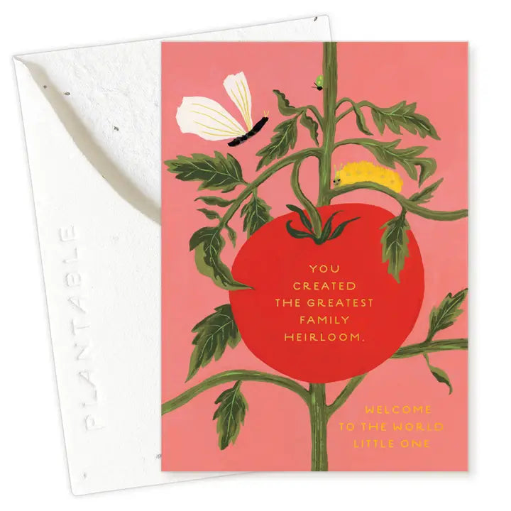 Plantable Card - Heirloom Sprout - Baby Mini Greeting Card 2.5" X 3.5"