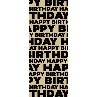 HAPPY BIRTHDAY BLACK KRAFT TISSUE