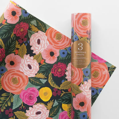 ROLL OF 3 JULIET ROSE WRAPPING SHEETS