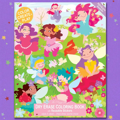 DRY ERASE COLORING BOOK - FAIRY GARDEN