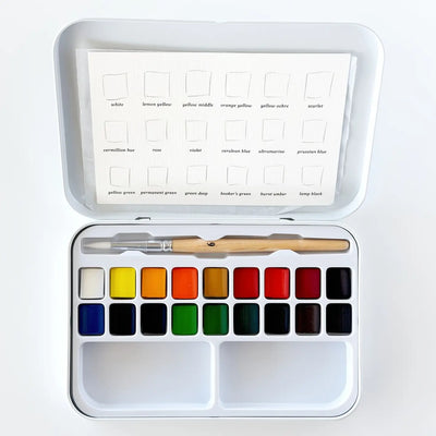 Watercolor Paint Set 18 Colors with Brush