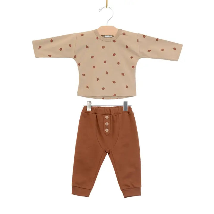 Baby Boy Set- Rust Acorns
