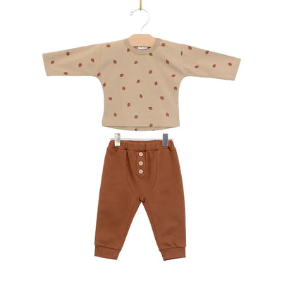 Baby Boy Set- Rust Acorns