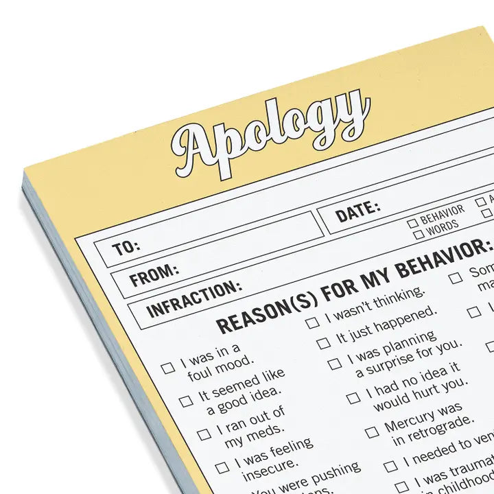 APOLOGY NIFTY NOTE PAD