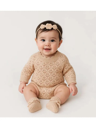 Apricot Pink Lacy Romper