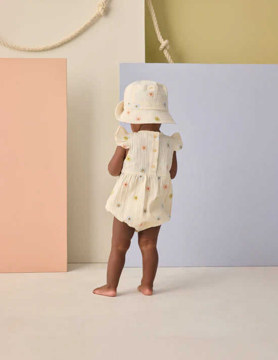 Amelia Romper Embroidered Daisies