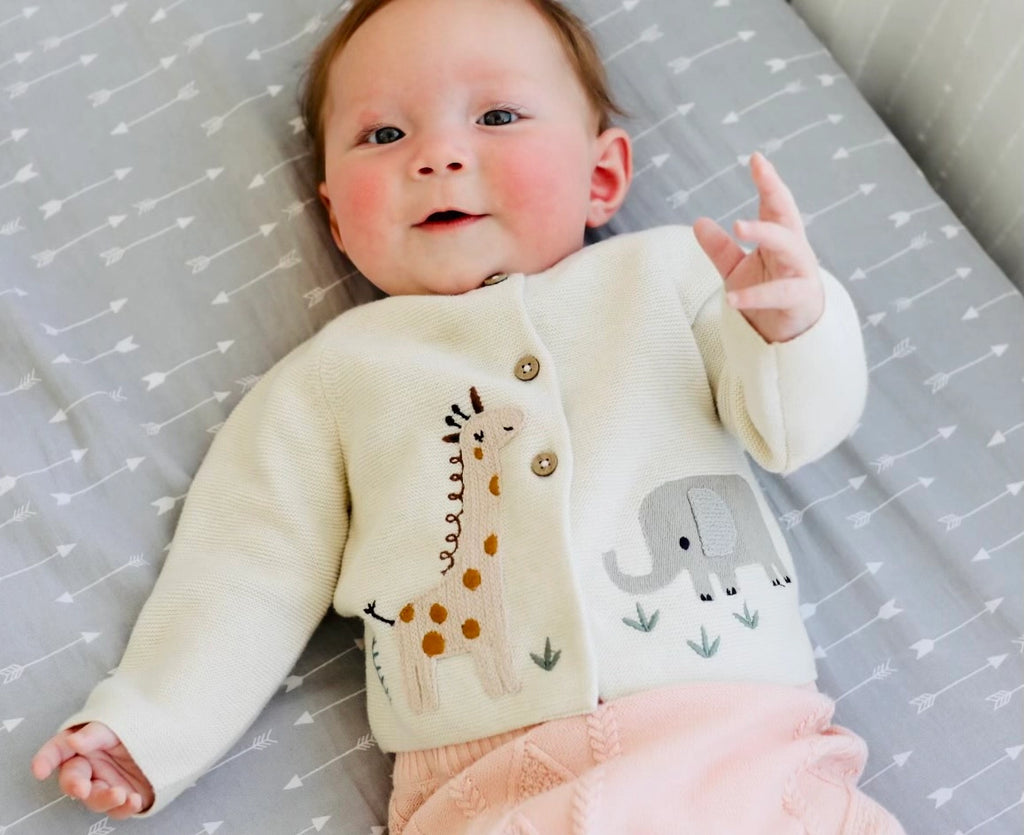 Animal Safari Embroidered Sweater - Natural