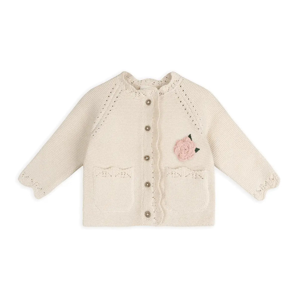Anna Crochet Flower Knit Baby Cardigan