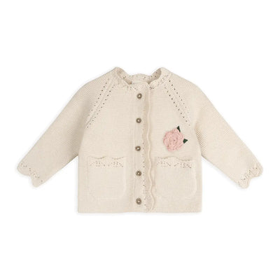 Anna Crochet Flower Knit Baby Cardigan