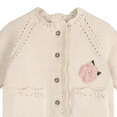 Anna Crochet Flower Knit Baby Cardigan