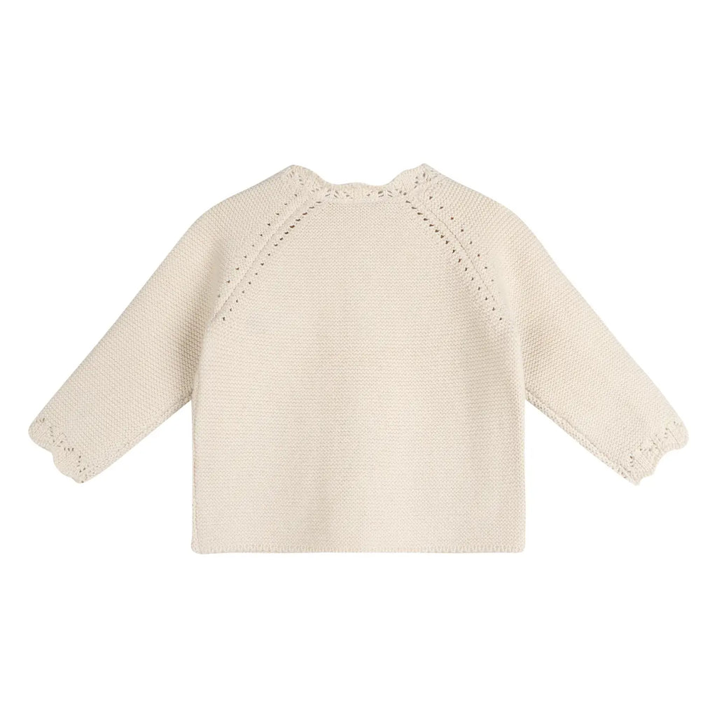 Anna Crochet Flower Knit Baby Cardigan