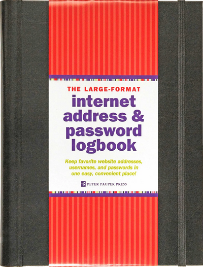 LARGE-FORMAT INTERNET ADDRESS & PASSWORD LOGBOOK (BLACK)