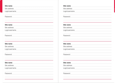 LARGE-FORMAT INTERNET ADDRESS & PASSWORD LOGBOOK (BLACK)