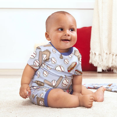 BABY BOY'S BAMBOO SHORTIE ROMPER