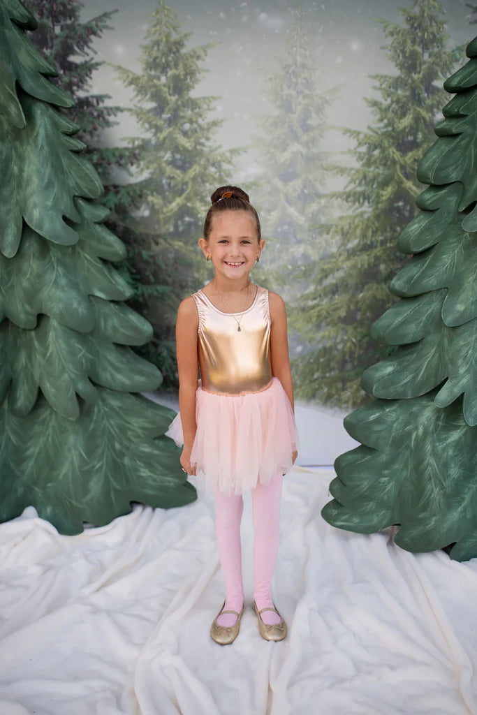 BALLET TUTU DRESS, ROSE GOLD, 3-4