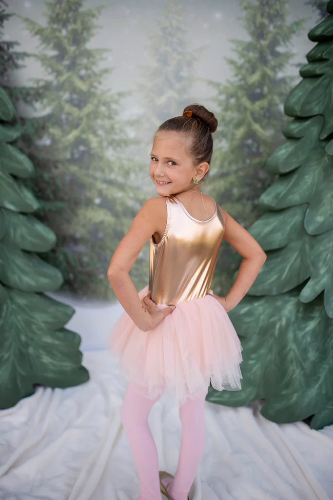 BALLET TUTU DRESS, ROSE GOLD, 3-4