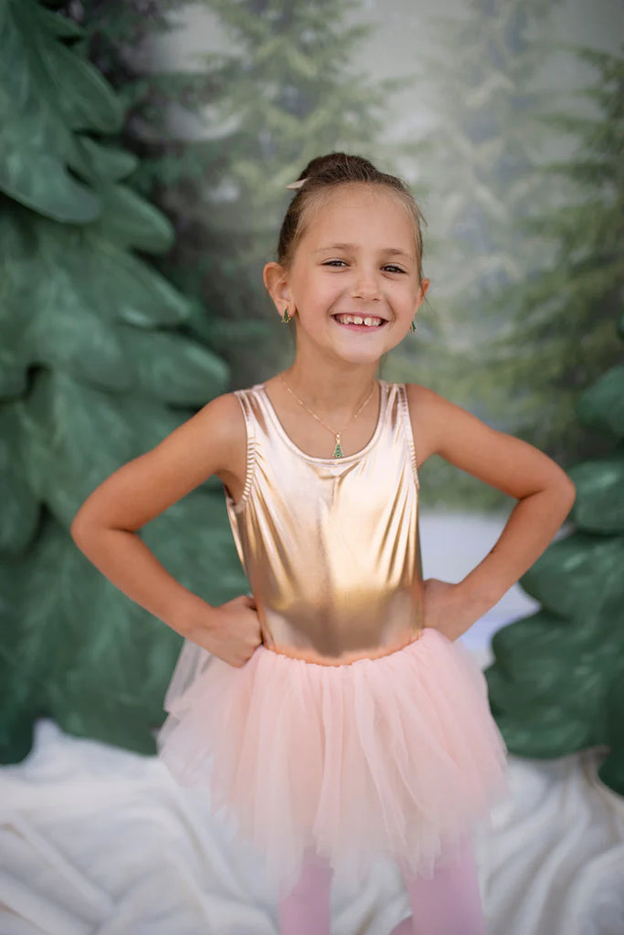BALLET TUTU DRESS, ROSE GOLD, 3-4