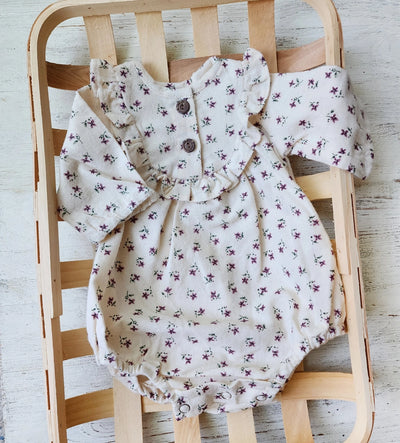 Cotton Bubble Romper Ruffle | Claudia + Bow