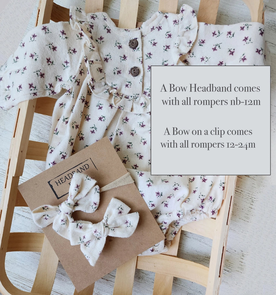 Cotton Bubble Romper Ruffle | Claudia + Bow
